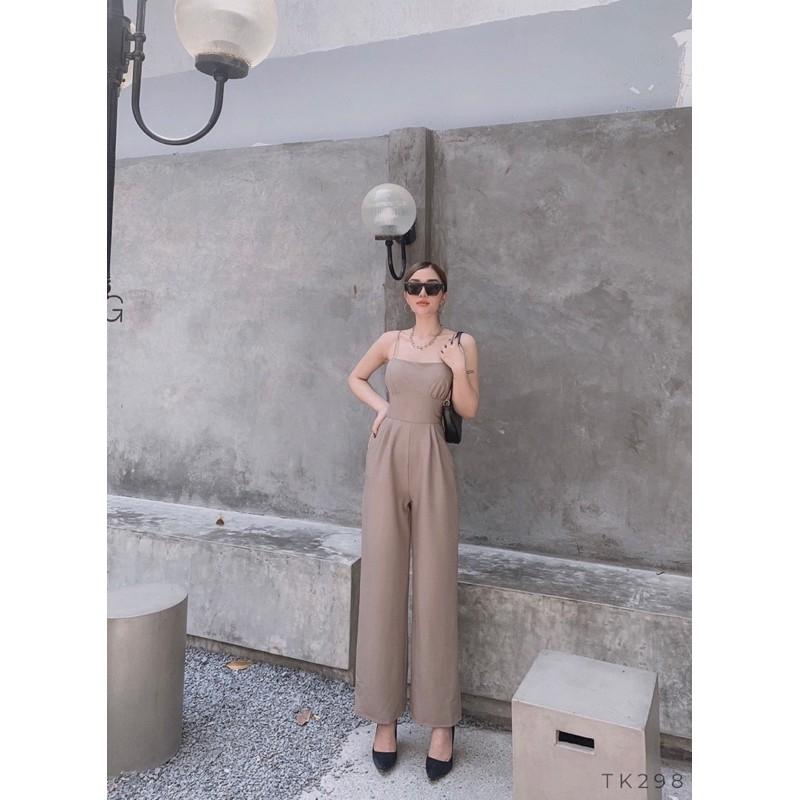 JUMPSUIT THIẾT KẾ 2 dây dáng quần culottes hack dáng sang chảnh