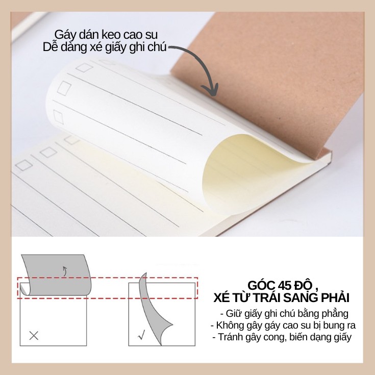 Giấy ghi chú / giấy nhớ / Giấy note giấy nhắn cho học sinh, văn phòng – Set 2 cuốn- 100 tờ 