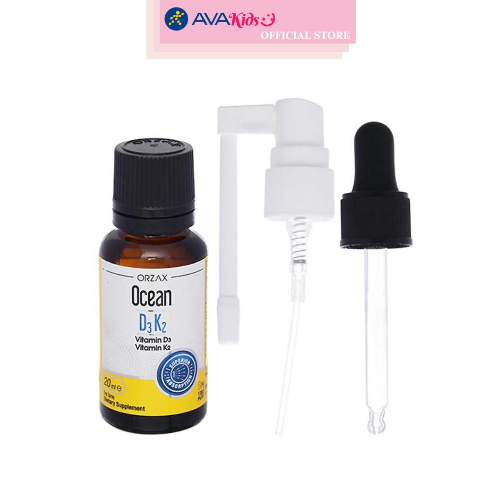 Lọ xịt Orzax Ocean D3K2 hỗ trợ hấp thu canxi 20 ml (từ 0 tháng)