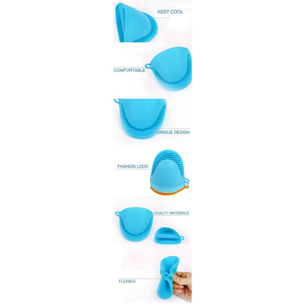 Set 2 Miếng Nhấc Nồi Silicon Chịu Nhiệt Chống Nóng Có Móc Treo