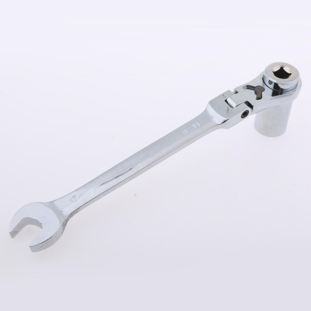 8-19mm Metric Flexible Head Ratcheting Wrench Combination Spanner Hand Tools