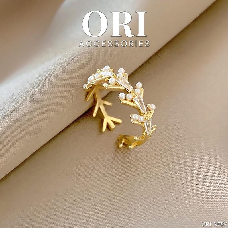 Nhẫn nữ Freesize pha lê đính ngọc Silas độc đáo thời trang ORI ACCESSORIES N057