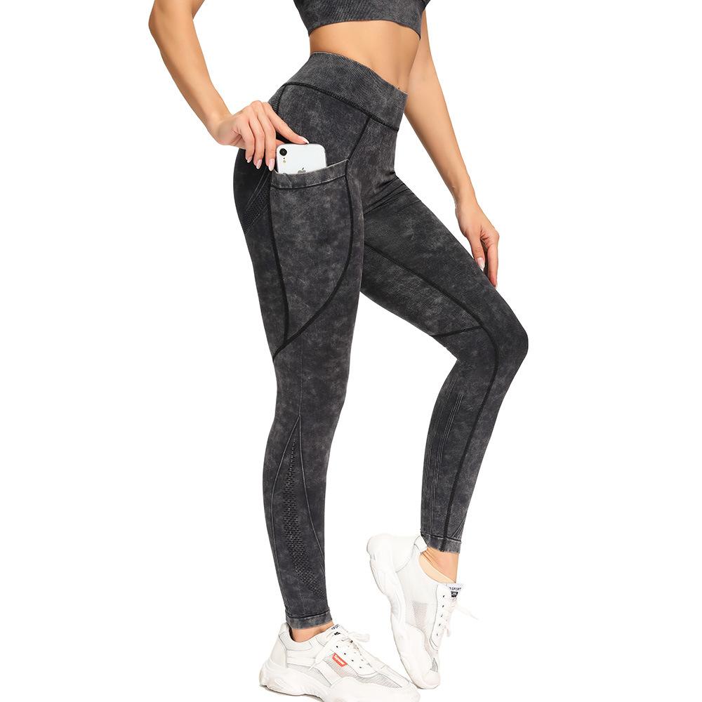 Liền Mạch Thảm Tập Yoga Kèm Túi Nữ Quần Legging Tập Yoga Thể Dục Chạy Leggin Cao Cấp Co Giãn Tập Gym Quần Legging Ôm Tập Luyện Quần
