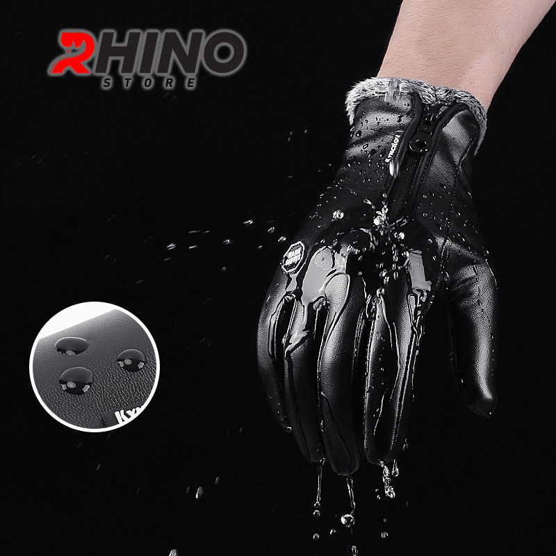 Găng tay giữ ấm mùa đông chống gió, kháng nước mưa Rhino G9013 Bao tay chống trượt đi xe máy, xe đạp lót nỉ cho nam nữ, bảo hộ đi phượt - hàng chính hãng
