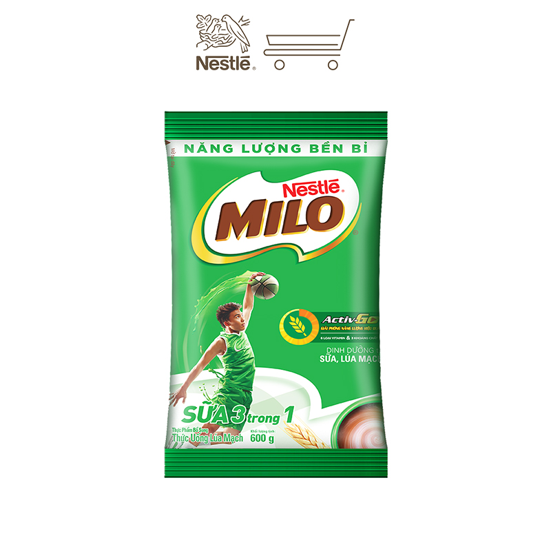 Thức uống lúa mạch Nestlé Milo sữa 3 trong 1 (600g)