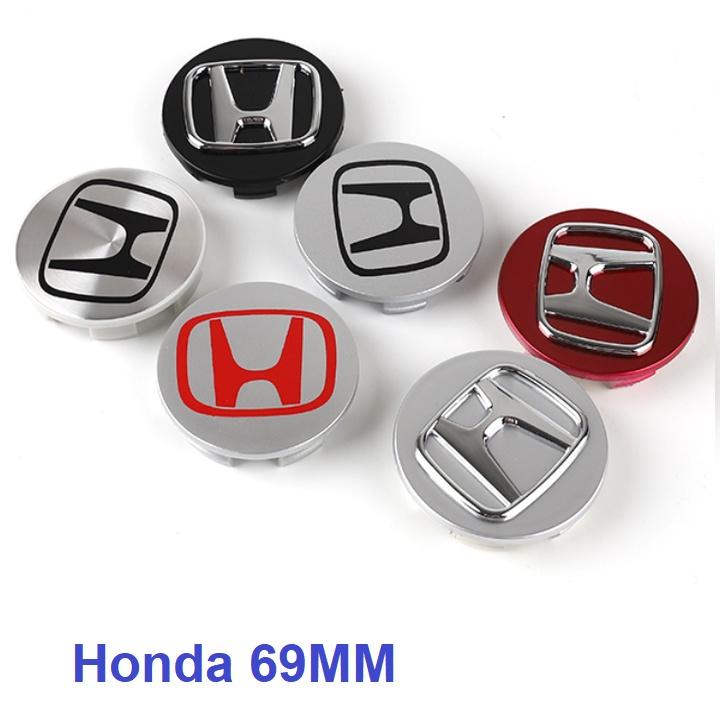 Logo chụp mâm bánh xe ô tô Honda đường kính 69mm, chất liệu nhựa ABS cao cấp