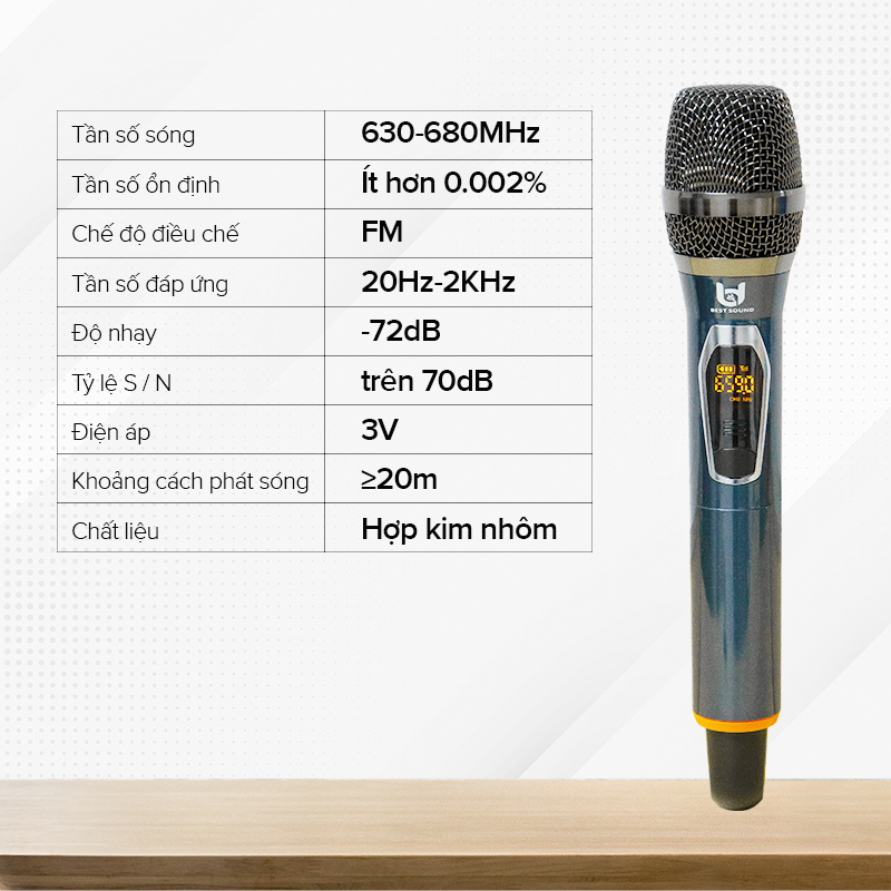 Micro Không Dây B&amp;D Hát Karaoke Cực Hay Model WR09A &amp; WR09, Tần Số UHF, Tùy Chỉnh Âm Lượng - Hàng Chính Hãng