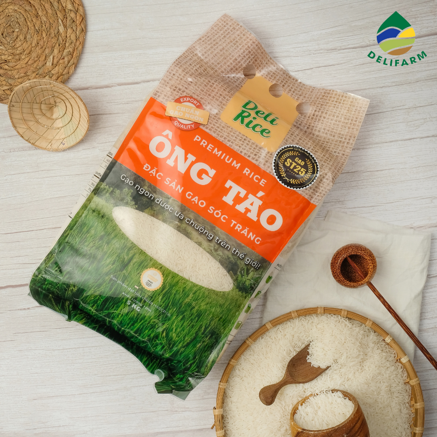 Gạo ST25 Ông Táo Sóc Trăng Delifarm 5kg