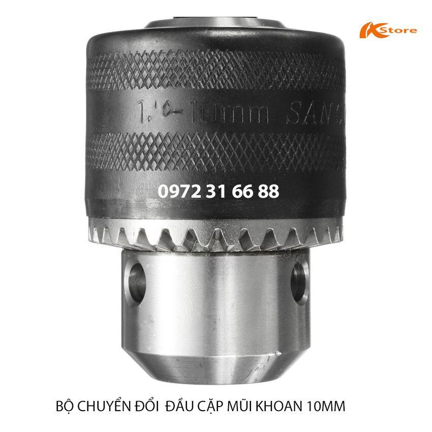 BỘ ĐẦU CHUYỂN ĐỔI MÁY VẶN VÍT THÀNH MÁY KHOAN - BỘ CHUYỂN ĐỔI ĐẦU CẶP MŨI KHOAN 10MM KHÓA TAY