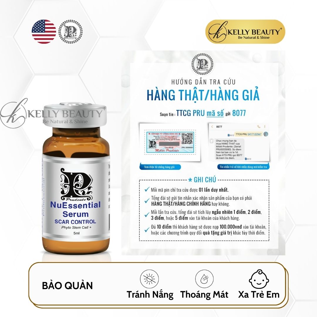 Tế Bào Gốc Mibiti Prudente Scar Control – Làm Đầy Sẹo Lõm, Phục Hồi Da Mỏng Yếu; Trẻ Hóa Da - Kelly Beauty