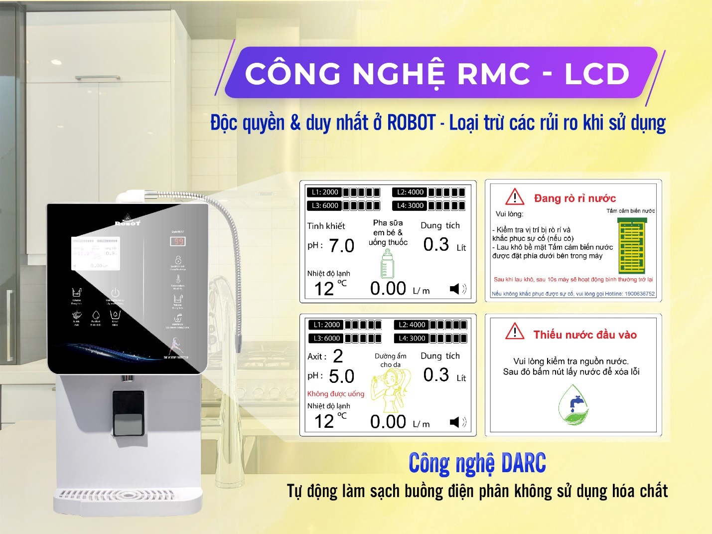 Máy Lọc Nước Điện Giải Nóng Thông Minh - Lạnh ROBOT ionQueen 1314 - Hàng chính hãng