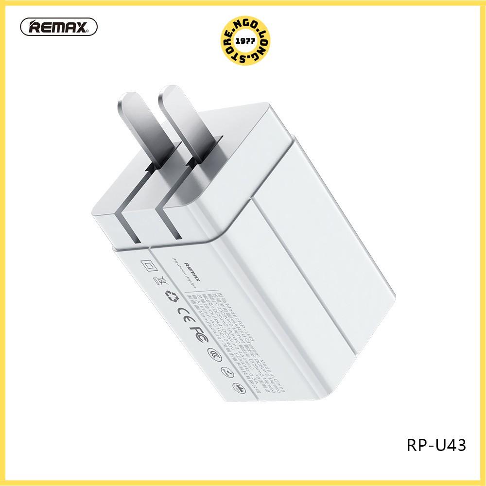 Củ sạc 4 cổng USB Remax RP-U43 - Hàng Chính Hãng