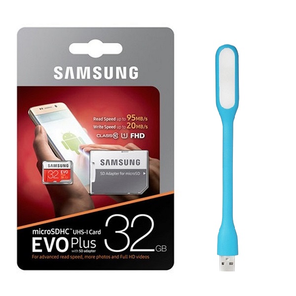 Thẻ Nhớ Micro SD Samsung Evo Plus U1 32GB Class 10 - 95MB/s (Kèm Adapter) - Hàng Chính Hãng + Tặng đèn led