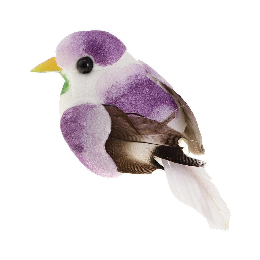 6Pieces Artificial Feather Robin Bird Christmas Tree Home Decoration Craft