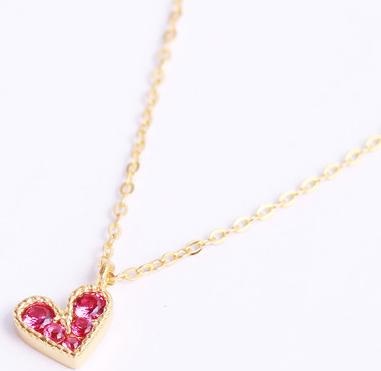 Dây chuyền bạc trái tim nữ cao cấp đá đỏ Gix Jewel DC10