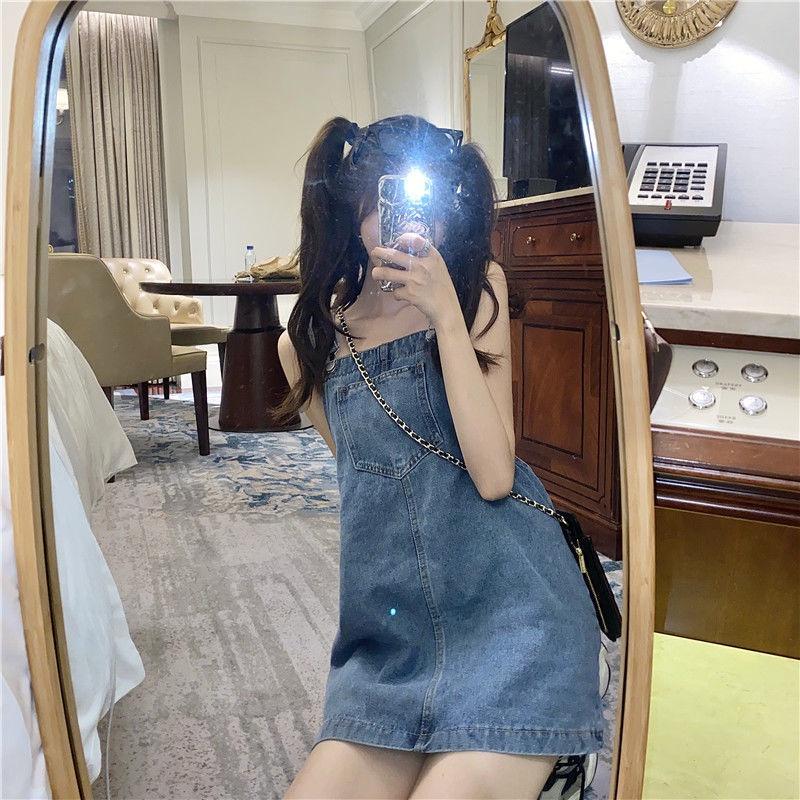 Váy Denim Dáng Rộng Phong Cách Cổ Điển Hợp Thời Trang Cho Nữ