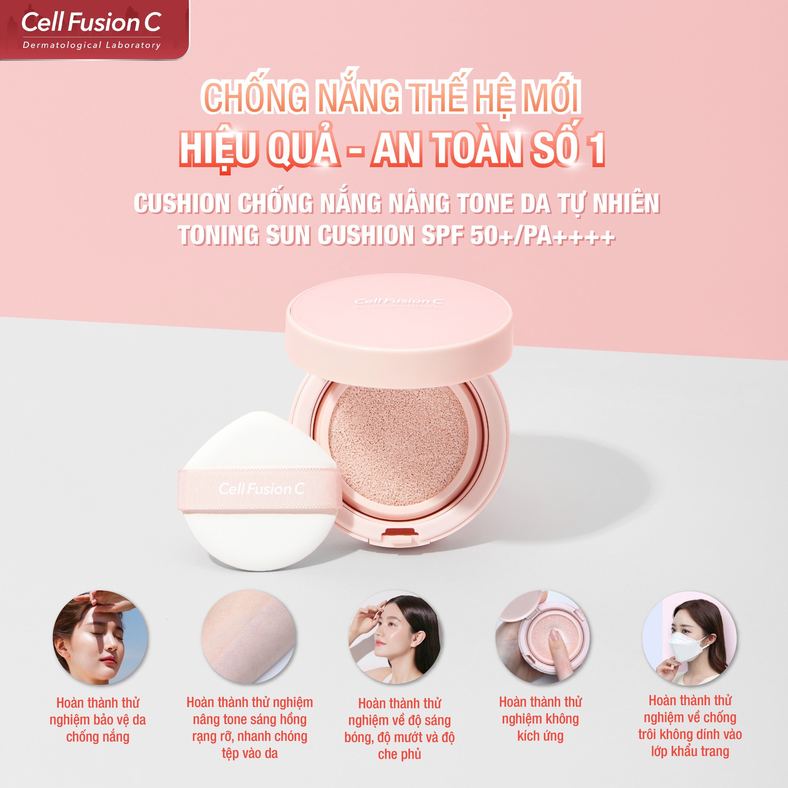 Cushion chống nắng nâng tone tự nhiên - Cell Fusion C Toning Sun Cushion SPF50+ / PA++++ 13g ILIVING-CELCS13