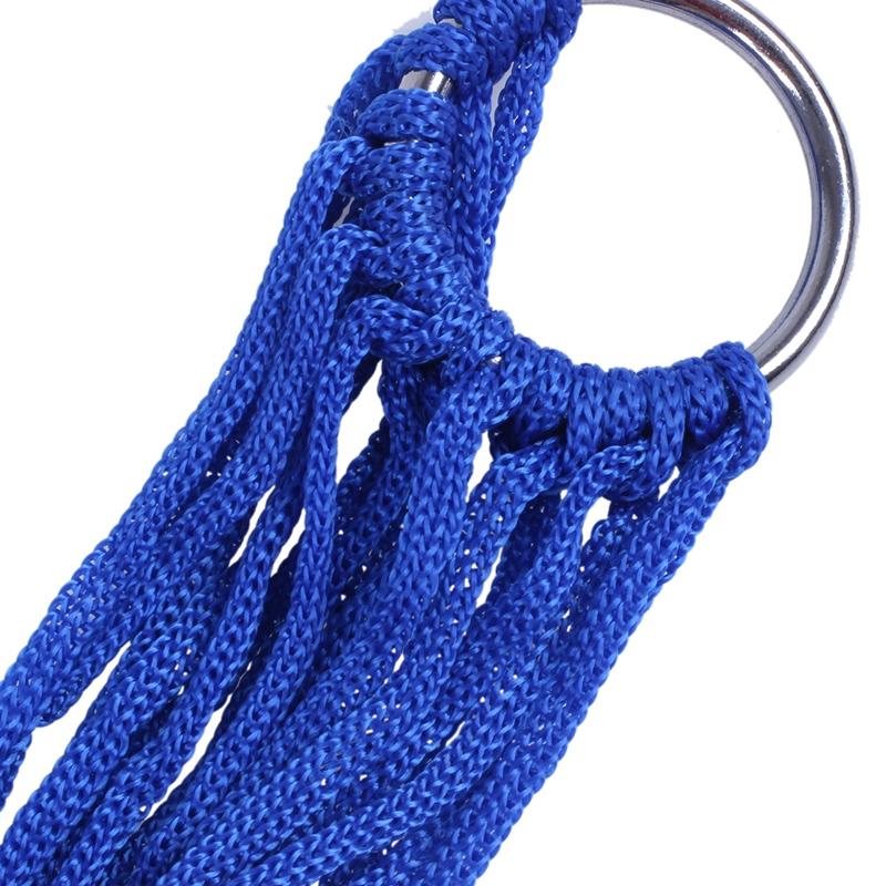 Màu Xanh Mới Nylon Võng Treo Lưới Ngủ Giường Xoay Cắm Trại Du Lịch