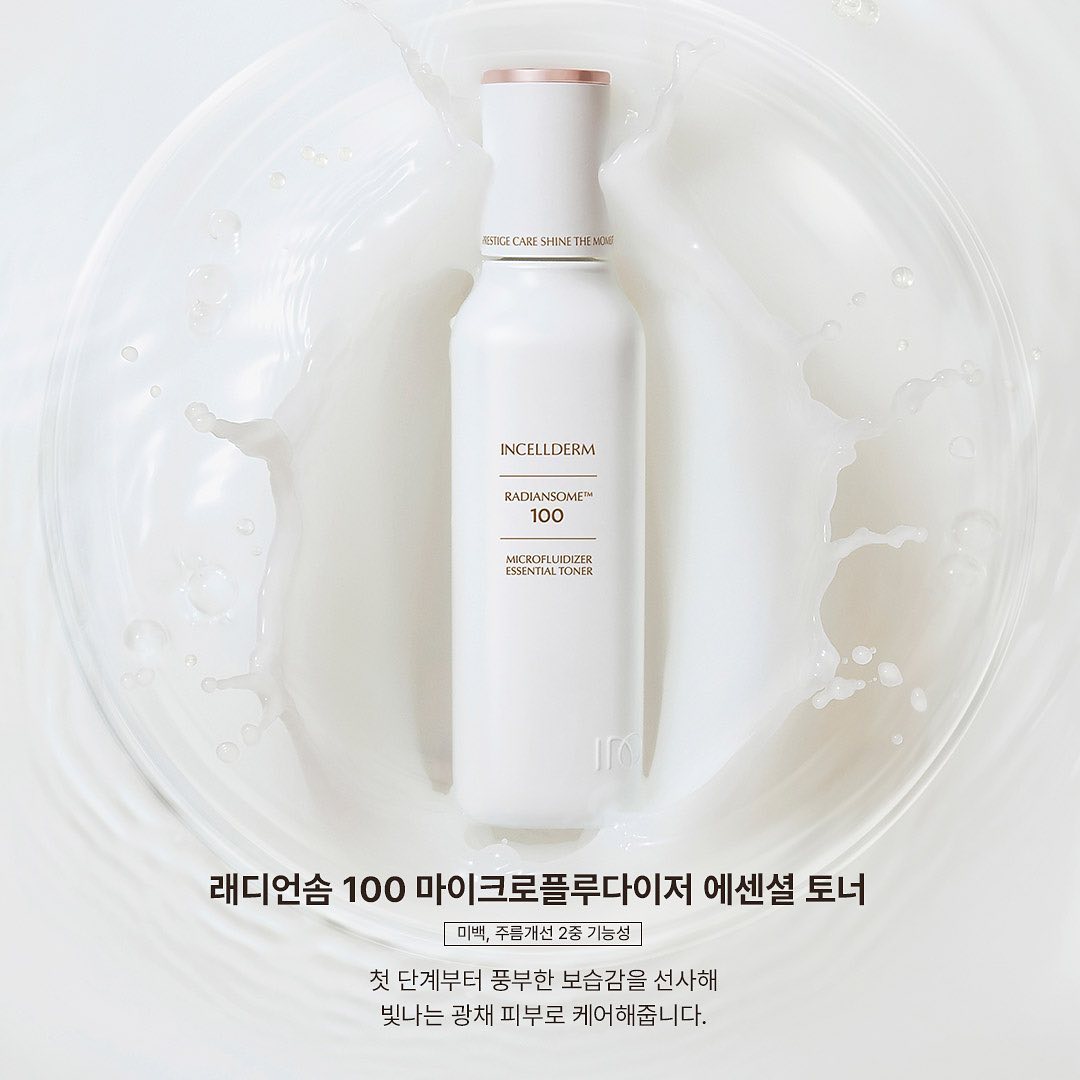 Nước hoa hồng Incellderm Radiansome 100 Microfluidizer Essential Toner 100ml