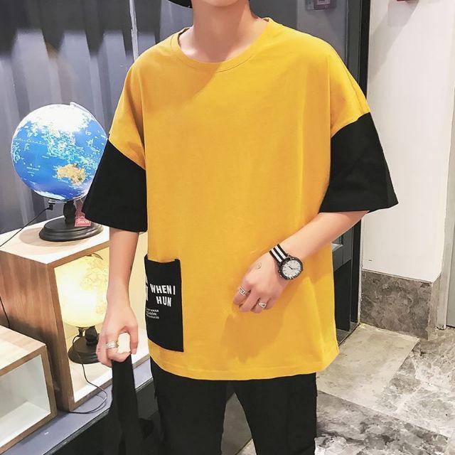 ÁO THUN TAY LỠ FORM RÔNGN PHỐI TAY VÀ TÚI