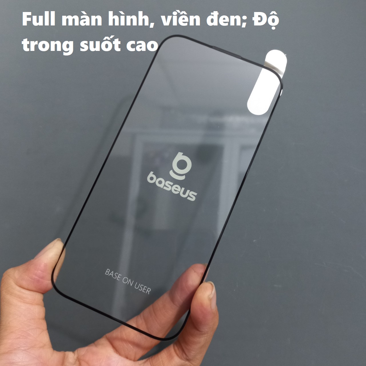 Miếng dán cường lực full màn viền đen màng bảo vệ loa cho tất cả iP 15 series Baseus 9H Hardness Tempered Glass _ Hàng chính hãng