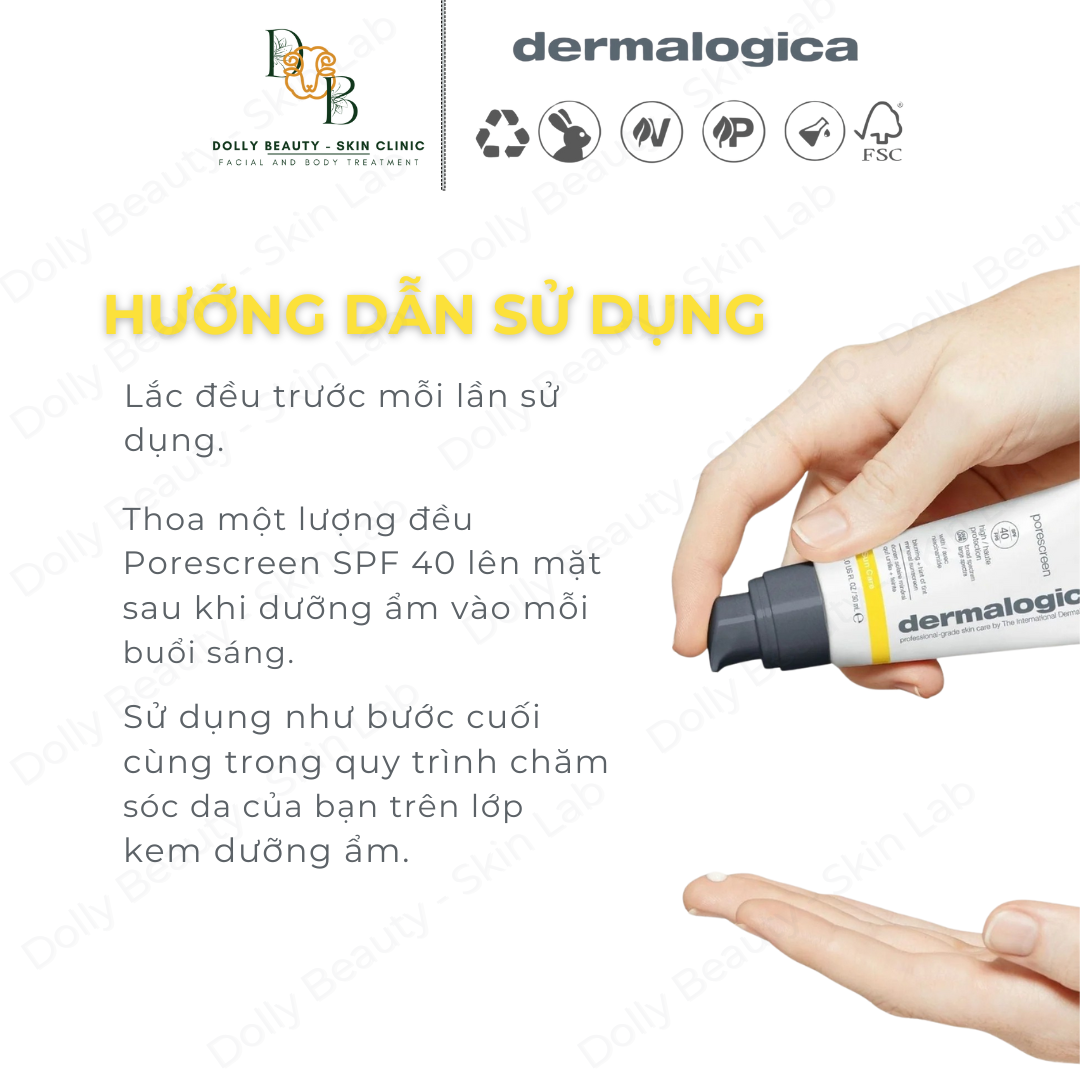 DERMALOGICA Kem Chống Nắng Vật Lý Che Phủ Lỗ Chân Lông PORESCREEN spf40