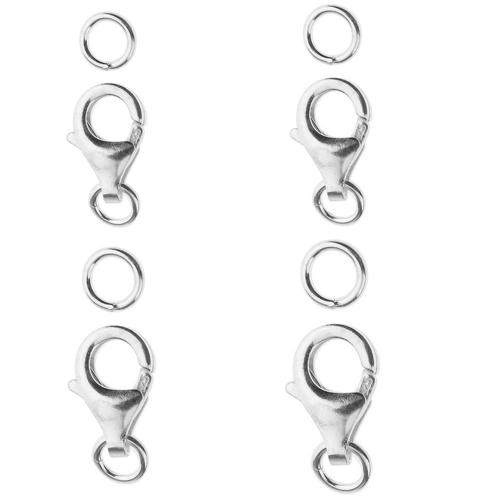 1 Piece 925 Sterling Lobster Claw Clasp with Jump DIY Craft 8mm