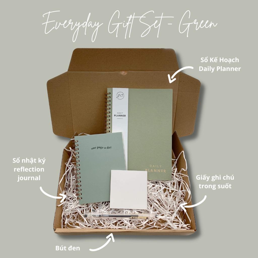 Green EveryDay Gift Set - Hộp Quà Tặng Sinh Nhật, Dịp 8/3 - Sổ Tay Planner, Sổ Nhật Ký Reflection