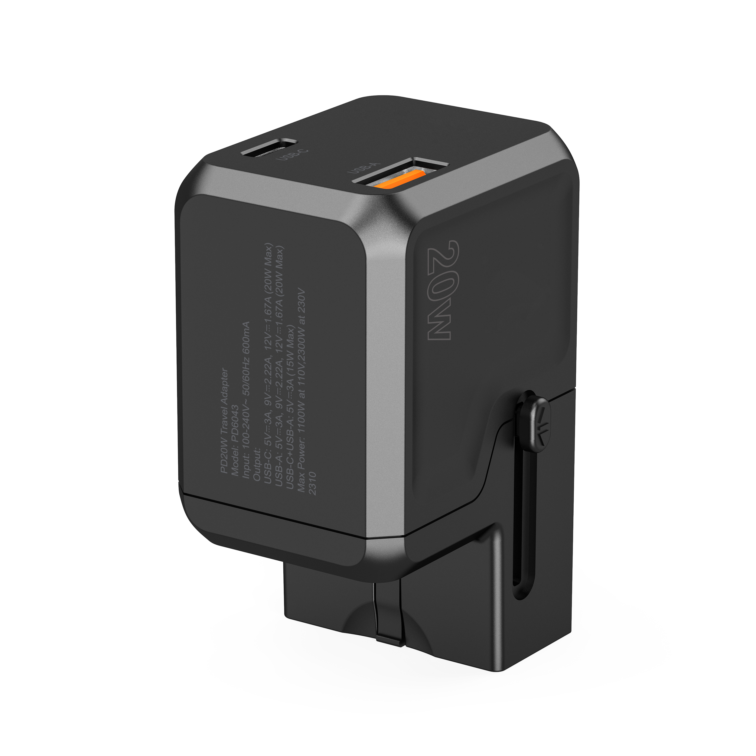 Củ sạc Choetech PD6043 du lịch đa năng 20w - Hàng chính hãng
