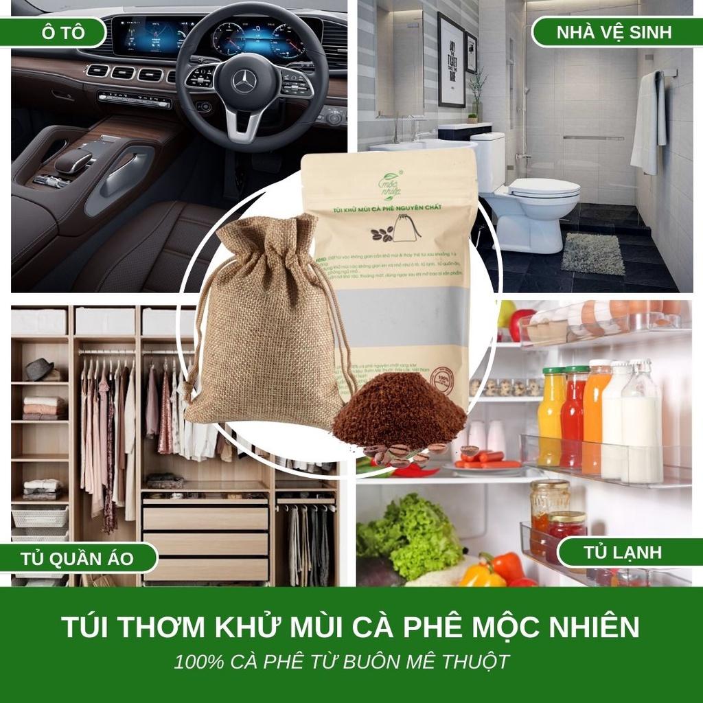 Túi thơm khử mùi ô tô Cà phê Mộc Nhiên - Mua 3 tặng 1 tinh dầu treo xe