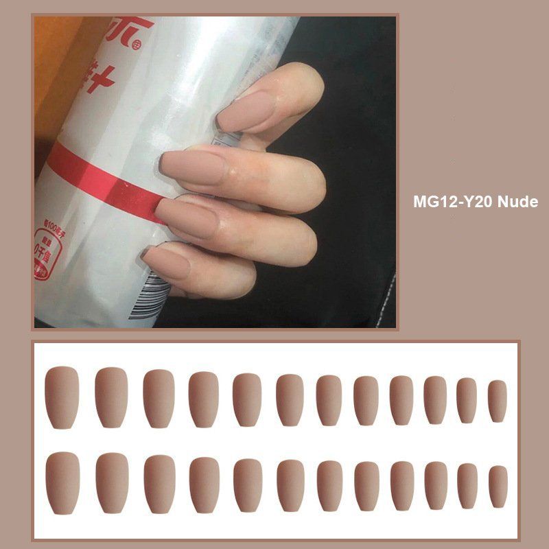 Móng tay giả, hộp 24 nail giả họa tiết 3D kèm keo dán chống nước cao cấp MG12