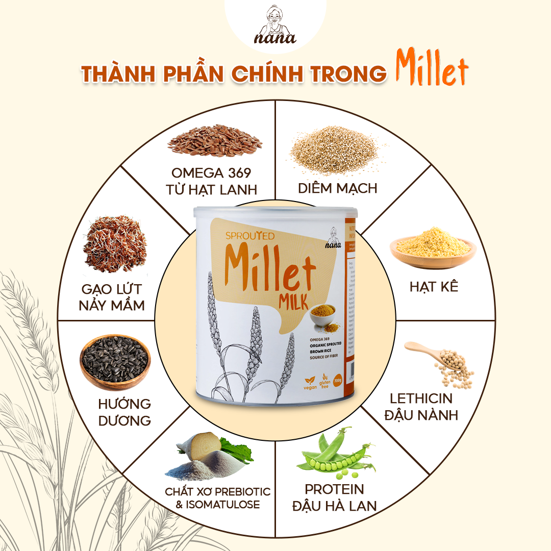 Thùng 12 Hộp Sữa Hạt Từ Gạo Lứt Hữu Cơ Nảy Mầm Millet 700g Vị Gạo Tự Nhiên Nhập Khẩu Malaysia Cho Trẻ Từ 3 Tuổi & Cả Gia Đình