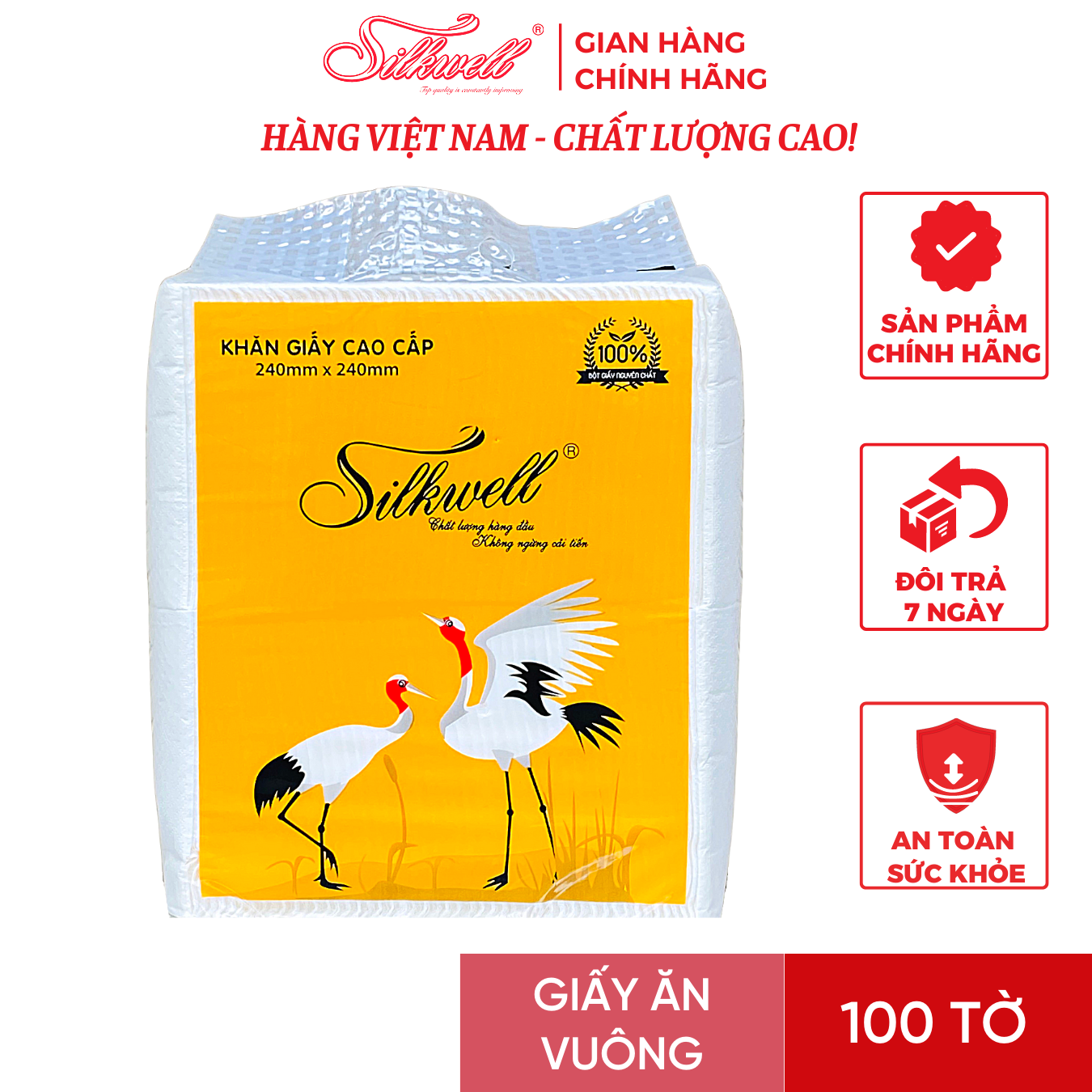 Giấy ăn cân cao cấp Silkwell K240 Sếu mới siêu dai