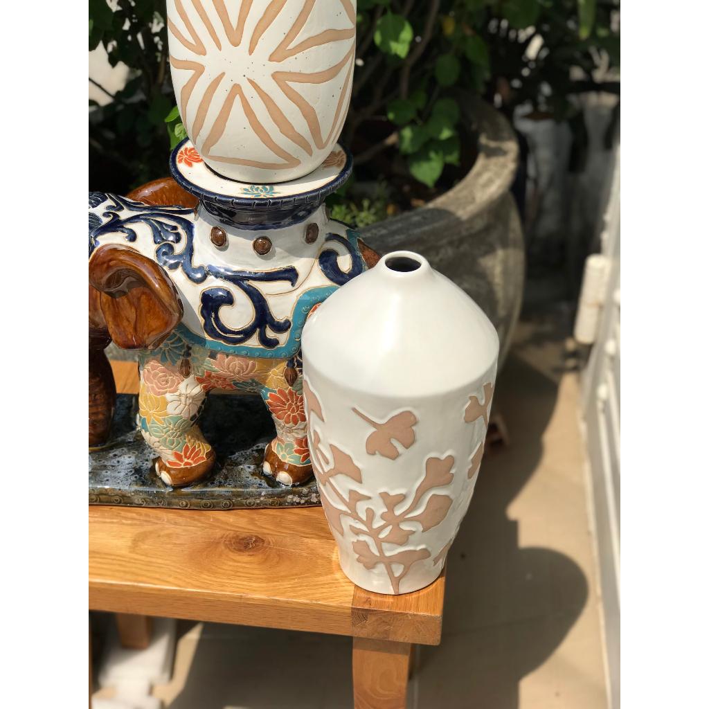 BỘ BÌNH GỐM SỨ XUẤT KHẨU TRANG TRÍ DECOR CẮM HOA XK01