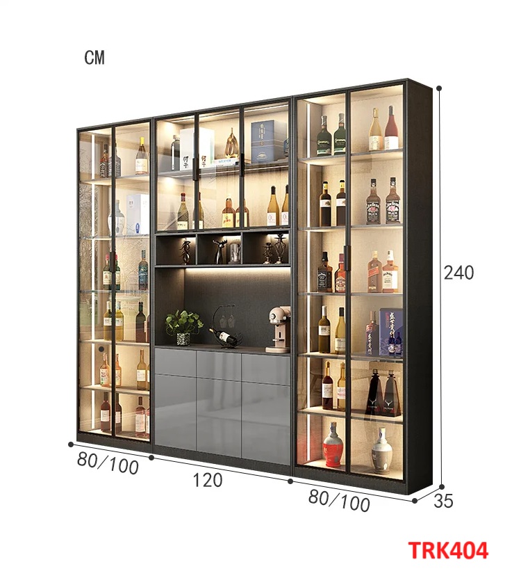 Tủ rượu cánh kính, tủ trưng bày rượu TRK404 - Nội thất lắp ráp Viễn Đông ADV