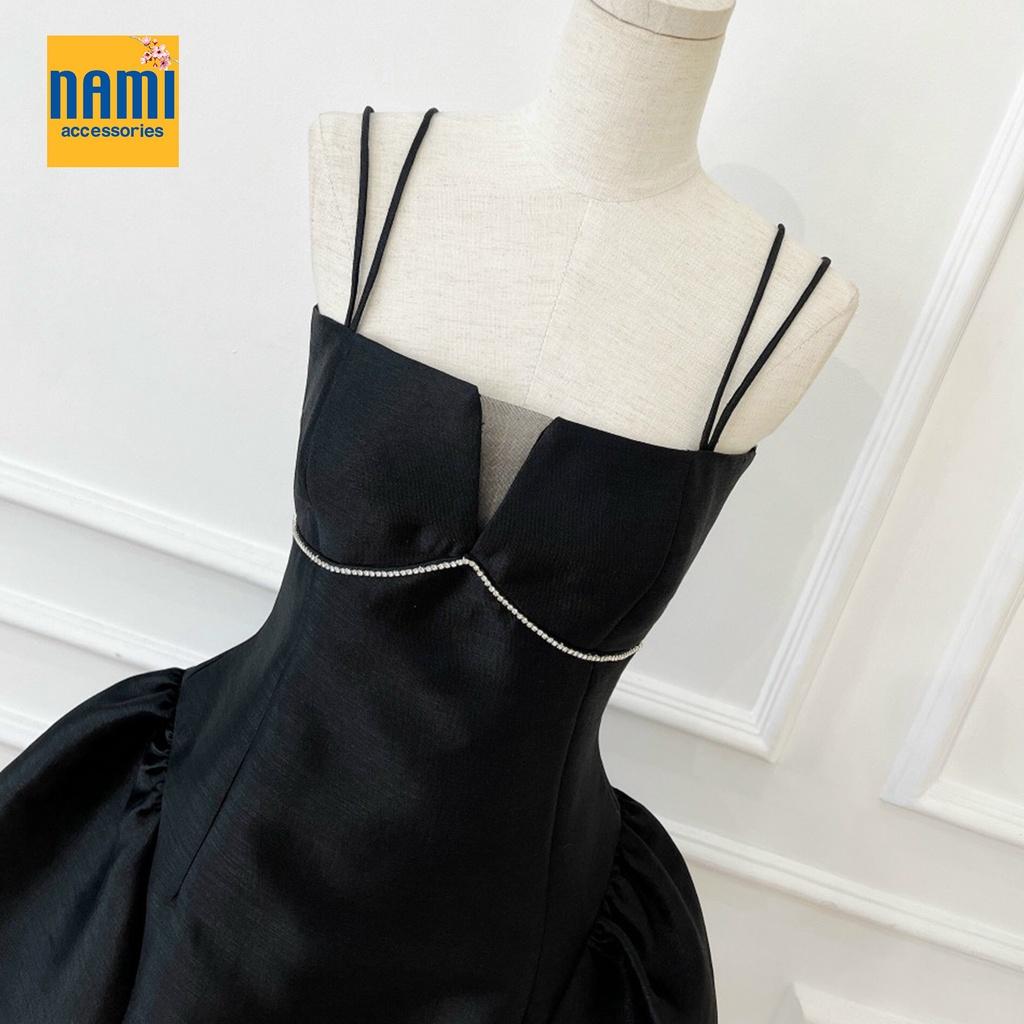 Đầm xoè phồng hai dây dáng A đính đá viền ngực tiệc tùng sang chảnh quyến rũ - ATNU042