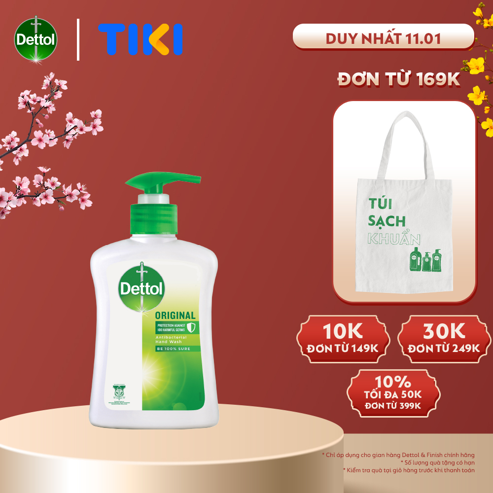 Nước rửa tay diệt khuẩn chăm sóc da Dettol - Chai 250g