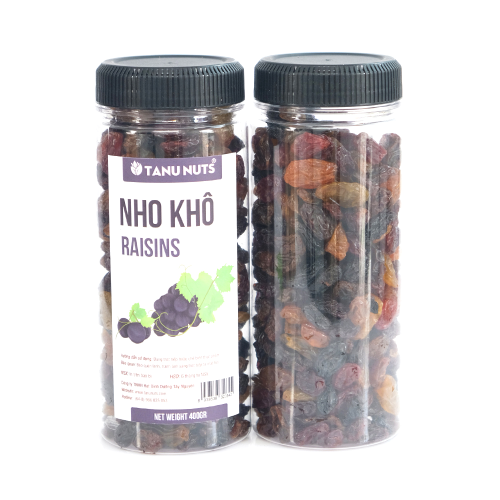 Nho khô Chile Raisins TANU NUTS 3 màu sấy chua ngọt không đường 400g