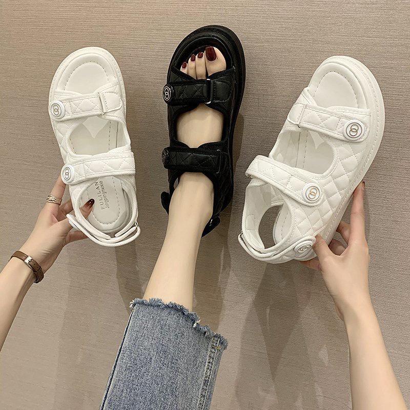 SẴN DÉP SANDAL QUAI DÁN ĐẾ BÁNH MÌ ĐÚC CAO 3-4CM CHẤT THÊU SIÊU NHẸ ĐI HỌC, CHƠI, BIỂN CỰC THỜI TRANG