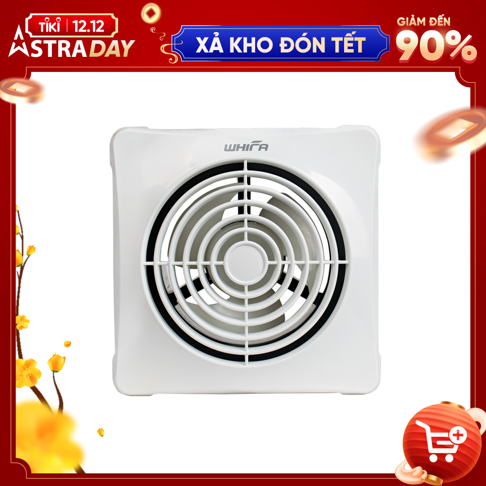 Quạt Hút Thông Gió Âm Trần WHIFA VDB-15CK 5 Inch Màu Trắng - Hàng Nhập Khẩu