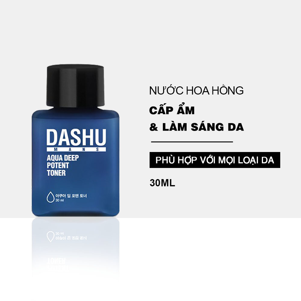 Nước hoa hồng mini size DASHU Aqua Deep Potent Toner 30ml nước cân bằng da chăm sóc và dưỡng ẩm da TM-TN09