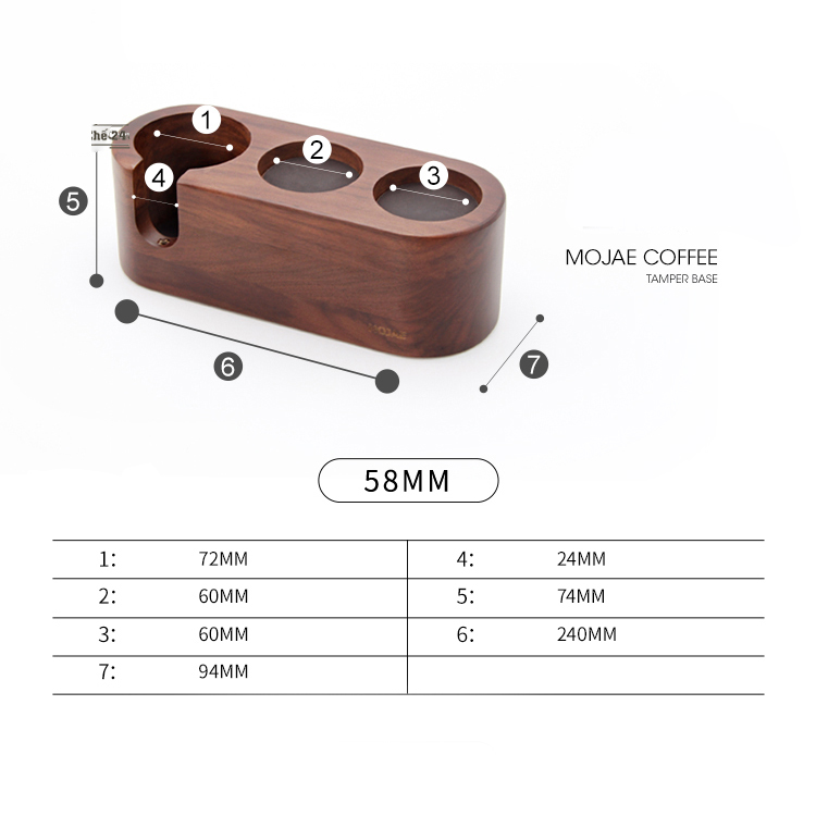 Tamper Base Gỗ Óc Chó - Kệ Gỗ Lót Temper
