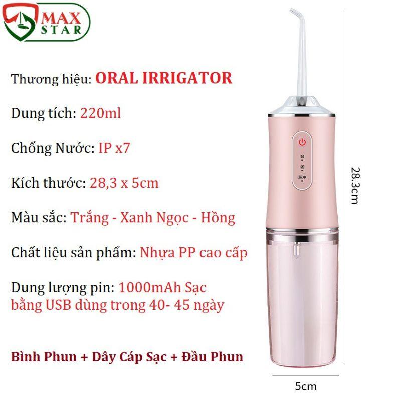 Máy Tăm Nước Cầm Tay - Tăm Nước Vệ Sinh Răng Miệng Oral Irrigator Bản Quốc Tế Chuẩn Châu Âu