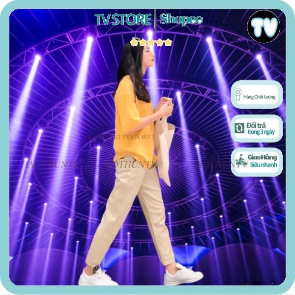 Quần kaki nữ TV STORE quần dài suông basic trơn nam nữ chất khaki cao cấp nhiều màu