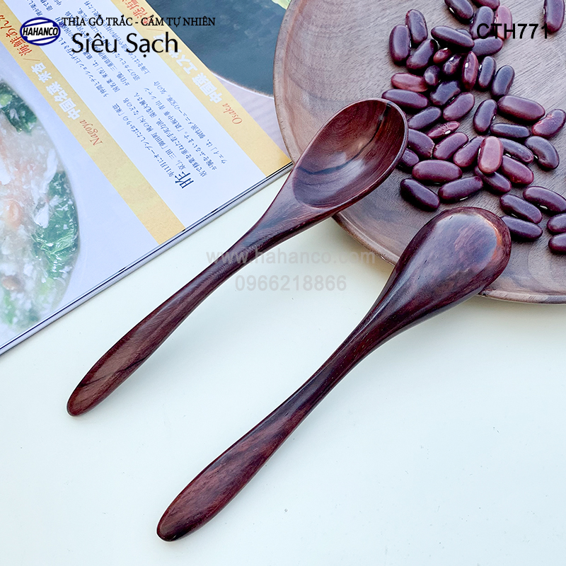 Muỗng Thìa cho bé gỗ Trắc/Cẩm (15cm) decor, xúc gia vị, ăn uống siêu sạch - CTH771 - HAHANCO