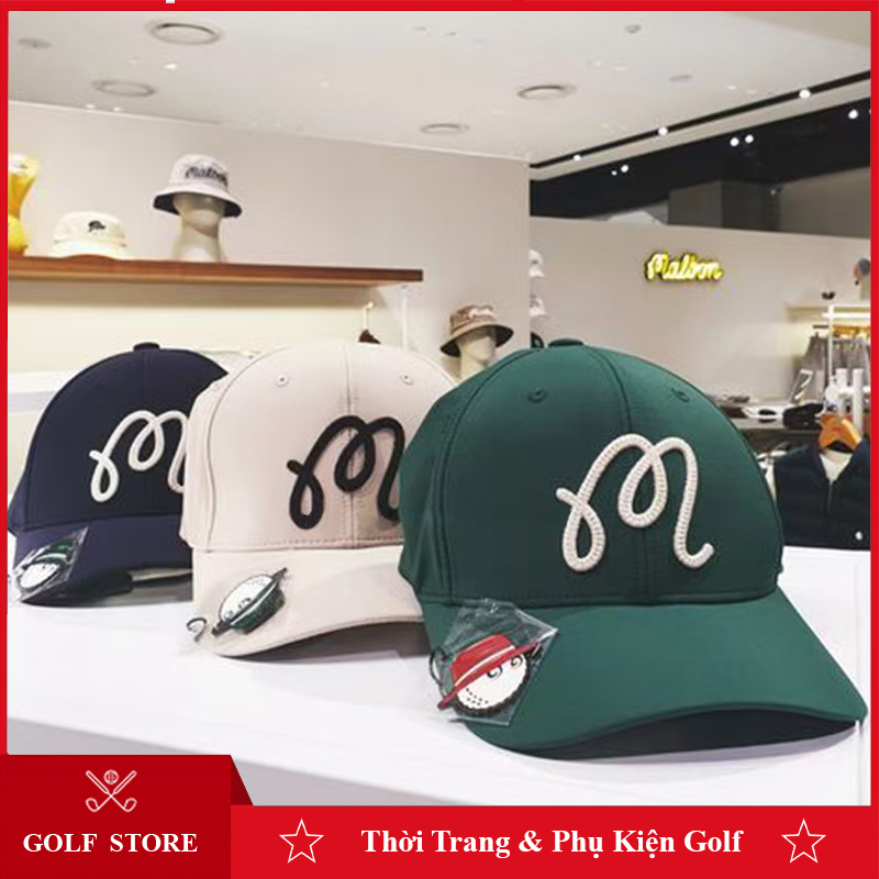 Mũ lưỡi trai golf nam nữ chữ thêu kèm mark mũ thoáng khí có phần điều chỉnh độ rộng