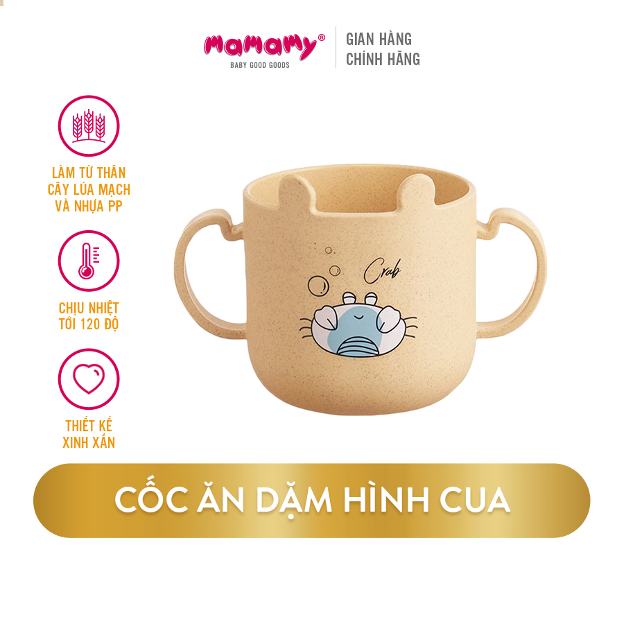 [GIFT] GIAO MÀU NGẪU NHIÊN Cốc uống nước ăn dặm cho bé hình con cua ngộ nghĩnh