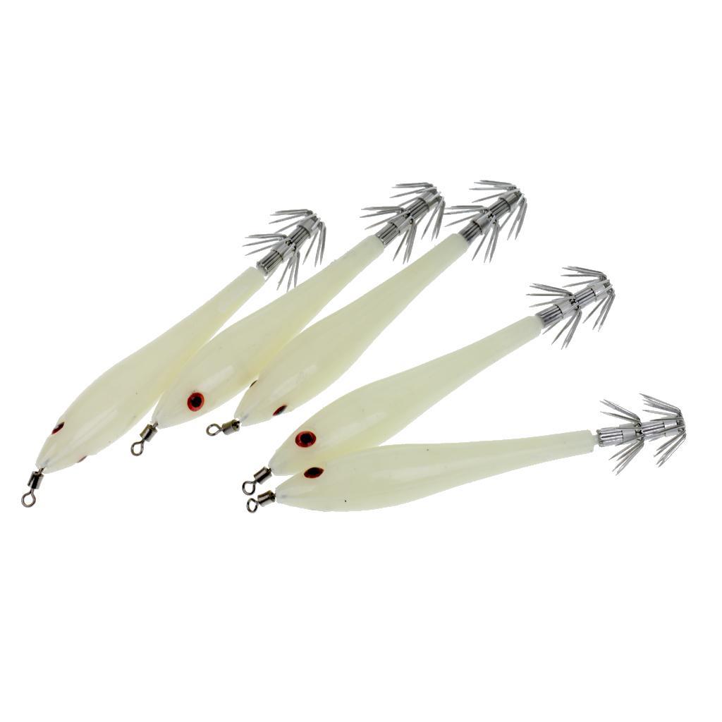 15pcs Noctilucent Squid Lures Cuttlefish Saltwater Fishing Lure Hook Bait