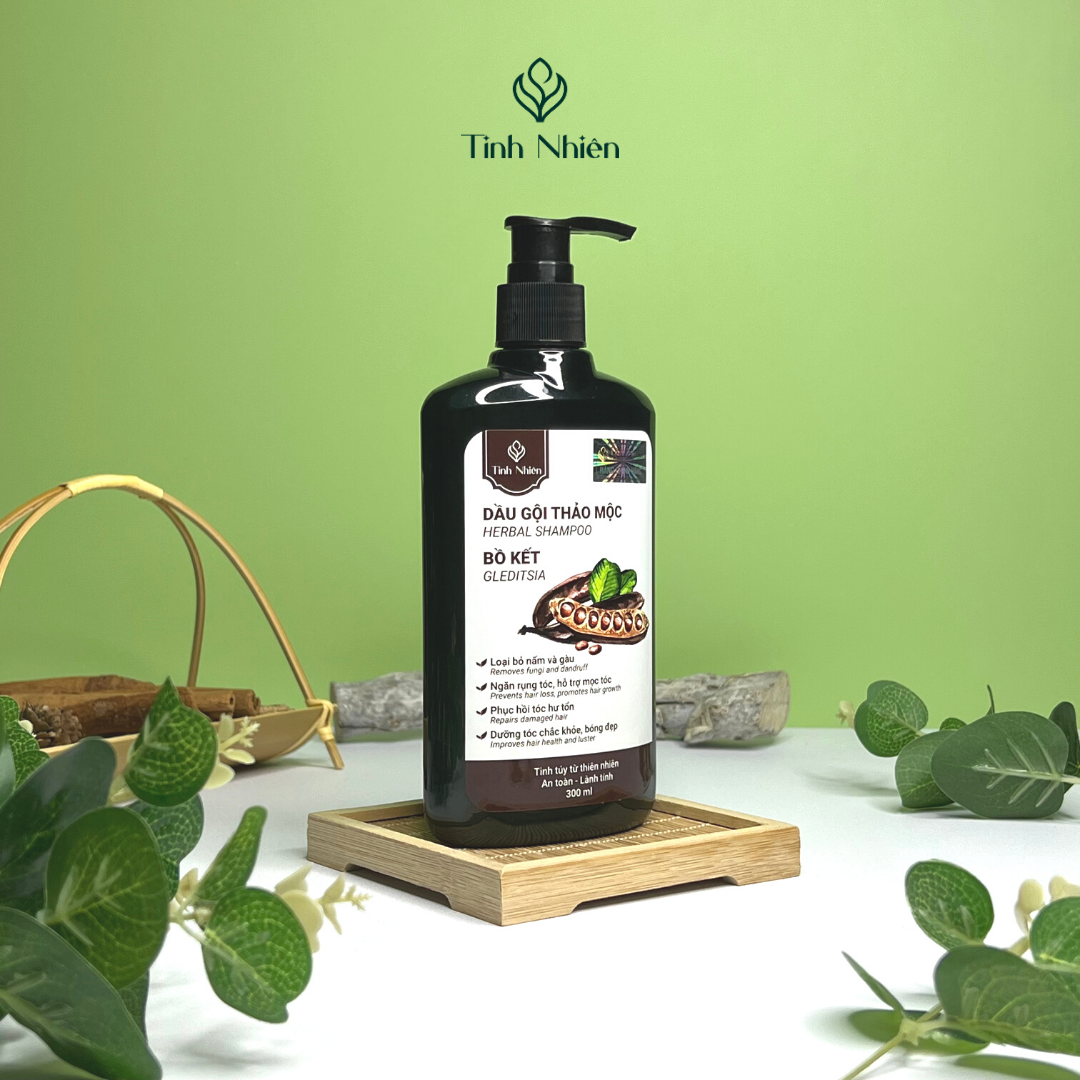 Dầu Gội Thảo Mộc Bồ Kết Tinh Nhiên 300 ml khắc phục nấm và gàu, dưỡng tóc khỏe mạnh