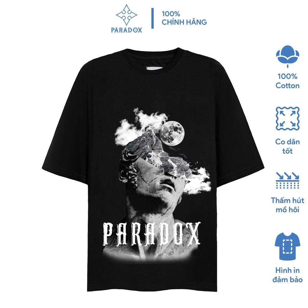 Áo thun form rộng Paradox tay lỡ - Unisex - In hình - THE REVERIE - Màu đen